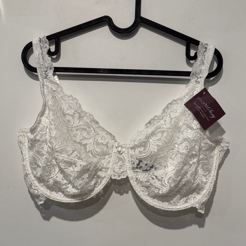 Smart & Sexy Floral Lace Bra in White